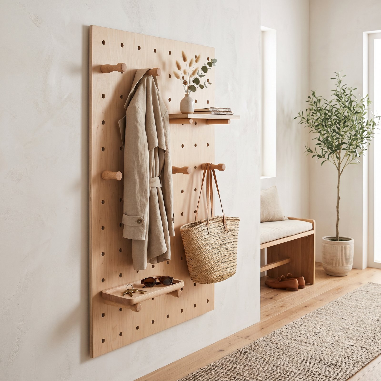 Le Mini Pegboard Studio – Panneau Carré 40×40 cm